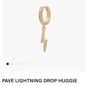 STUDS Pave Lightening Drop Huggie Earring, Single